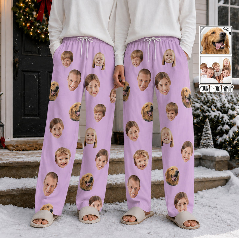 Custom Family & Pet Photo Faces - Personalized Pajama Pants