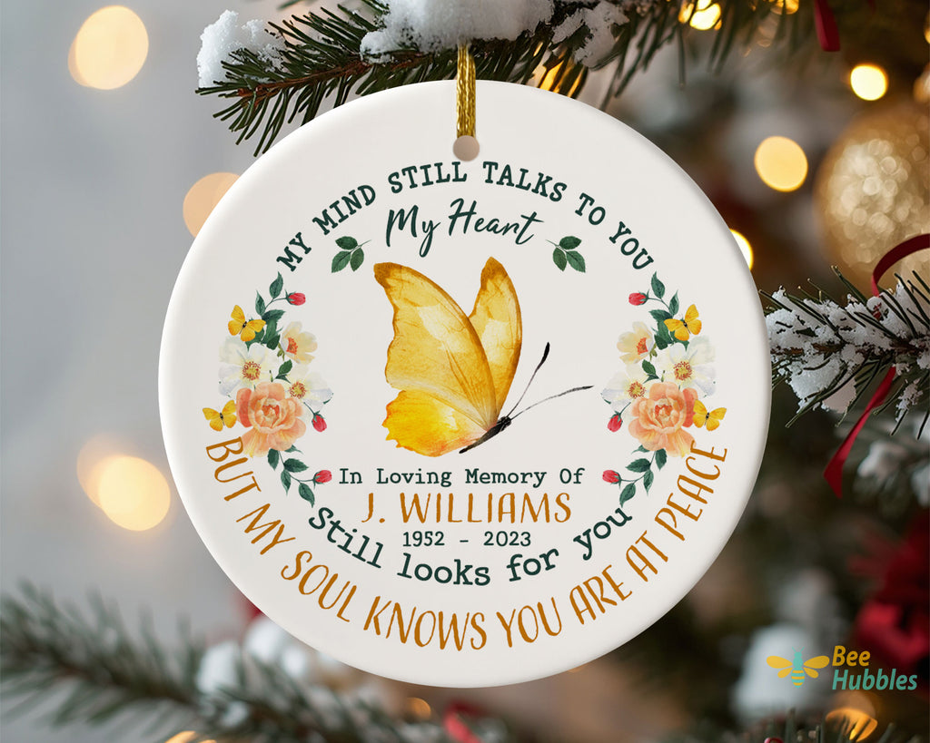 Butterfly Memorial Ornament Personalized Remembrance Gift In Loving Memory Keepsake