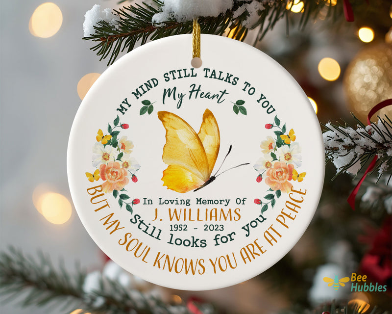 Butterfly Memorial Ornament Personalized Remembrance Gift In Loving Memory Keepsake