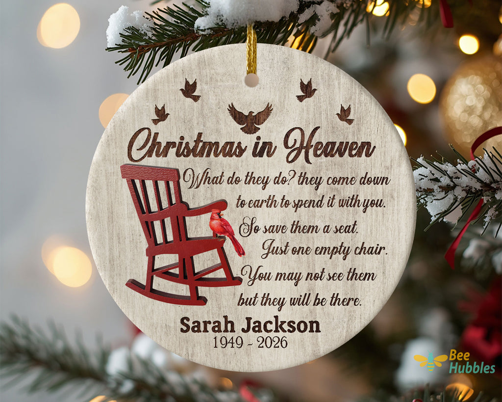 Custom Christmas Ornaments, Butterfly Memorial Ornament, Remembrance Ornament