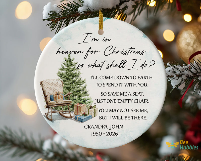 Personalized Memorial Christmas Ornament In Heaven Poem Keepsake Gift For Loss