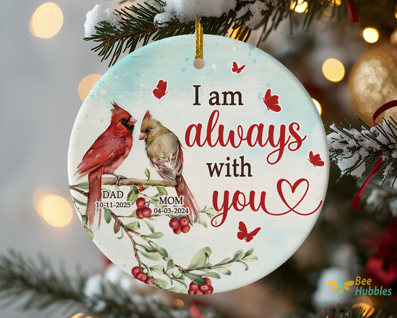 Personalized Cardinal We Are Always With You Ceramic Ornament Christmas Gift