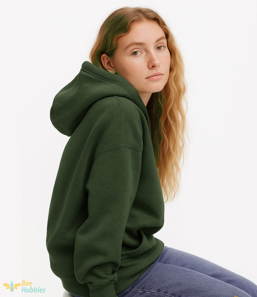 Forest Green Hoodie, Classic Unisex Hoodie, Cozy Blank Hoodie for Printing, Everyday Casual Pullover Hooded, Soft Winter Warm Hoodie