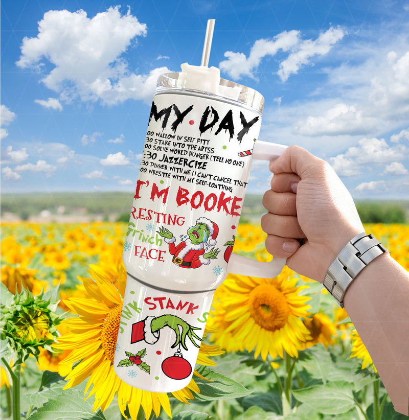 Grinch Owala Freesip Tumbler 40oz, Engraved Christmas Gift for Friends & Family