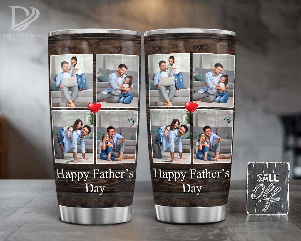Personalized Dad Photo Tumbler, Custom Father’s Day Gift, Birthday Cup for Dad, Grandpa