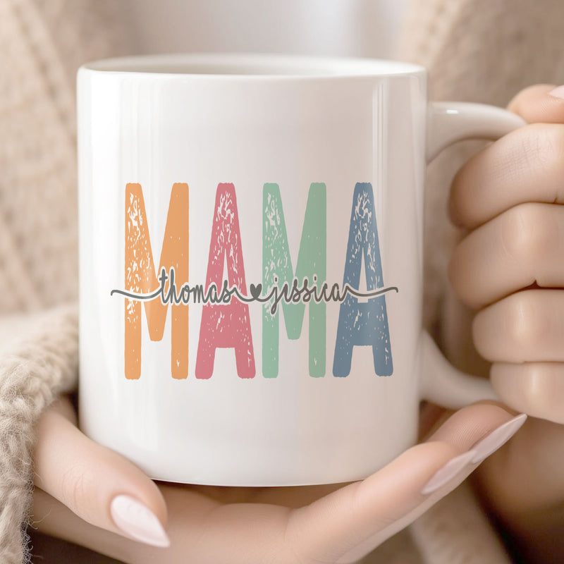 Custom Mama Mug with Kids’ Names, Mother’s Day Gift for Mom